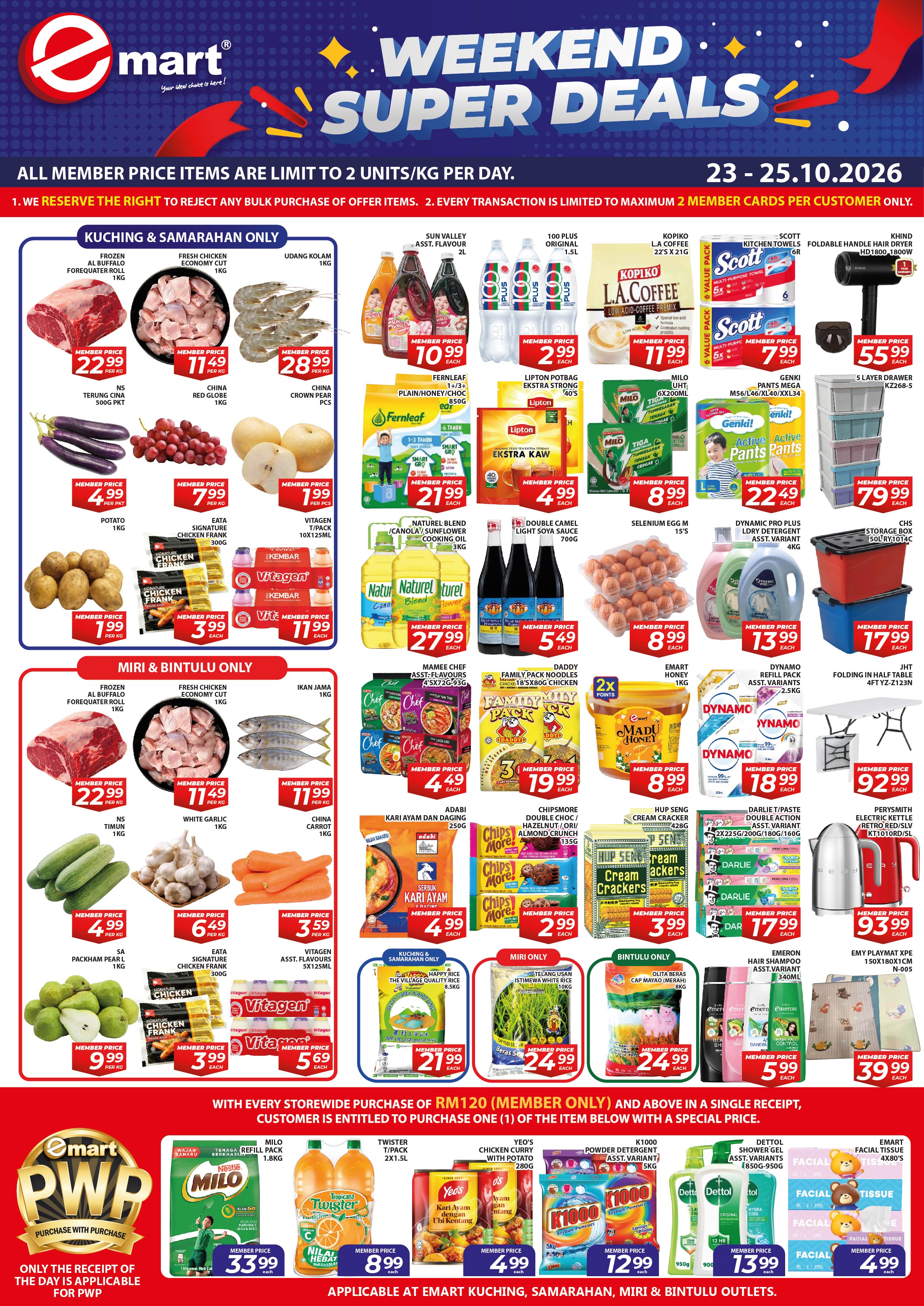KUCHING, SAMARAHAN, MIRI & BINTULU ONE DAY SALE
